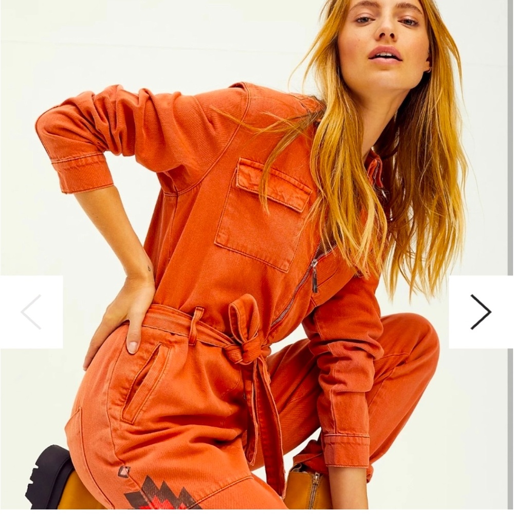 Free People dusty orange jumpsuit by One Teaspoon